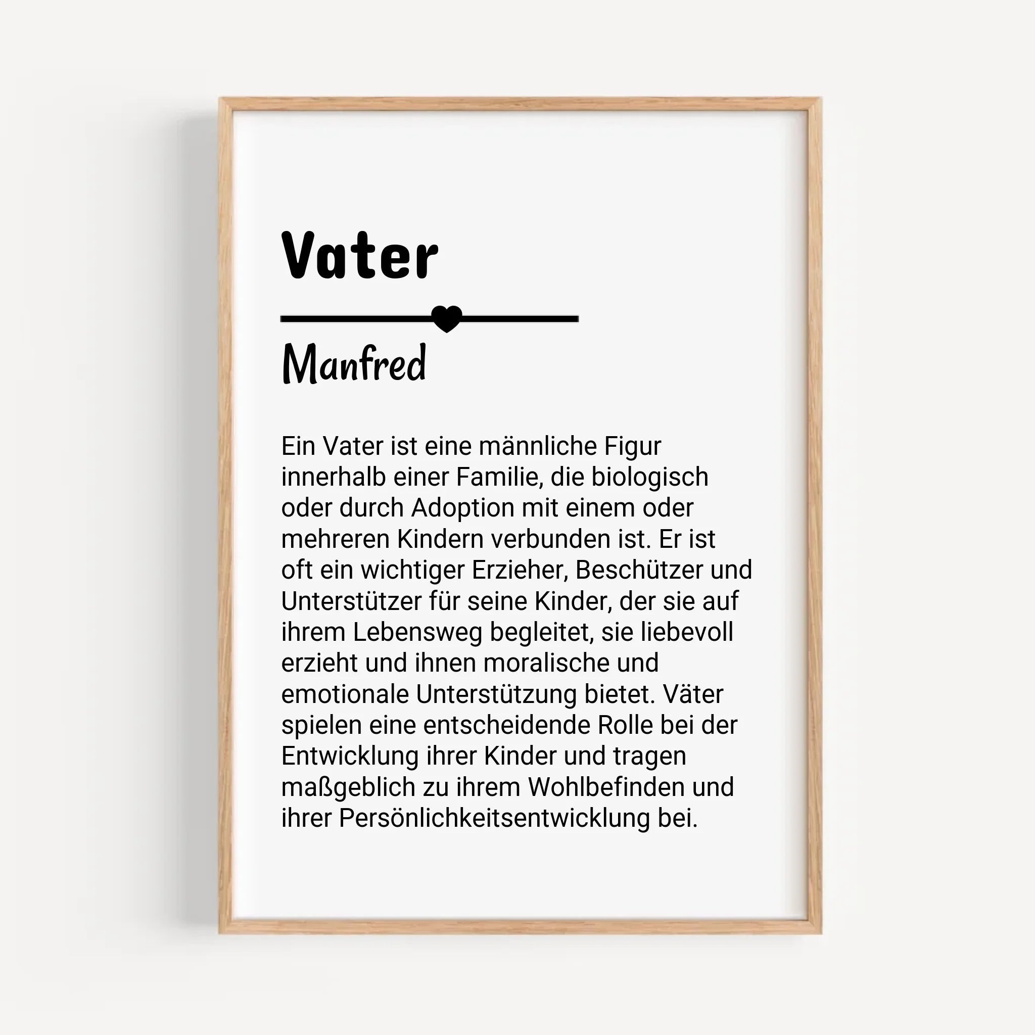 Vater Definition Poster Geschenk personalisiert - Cantty