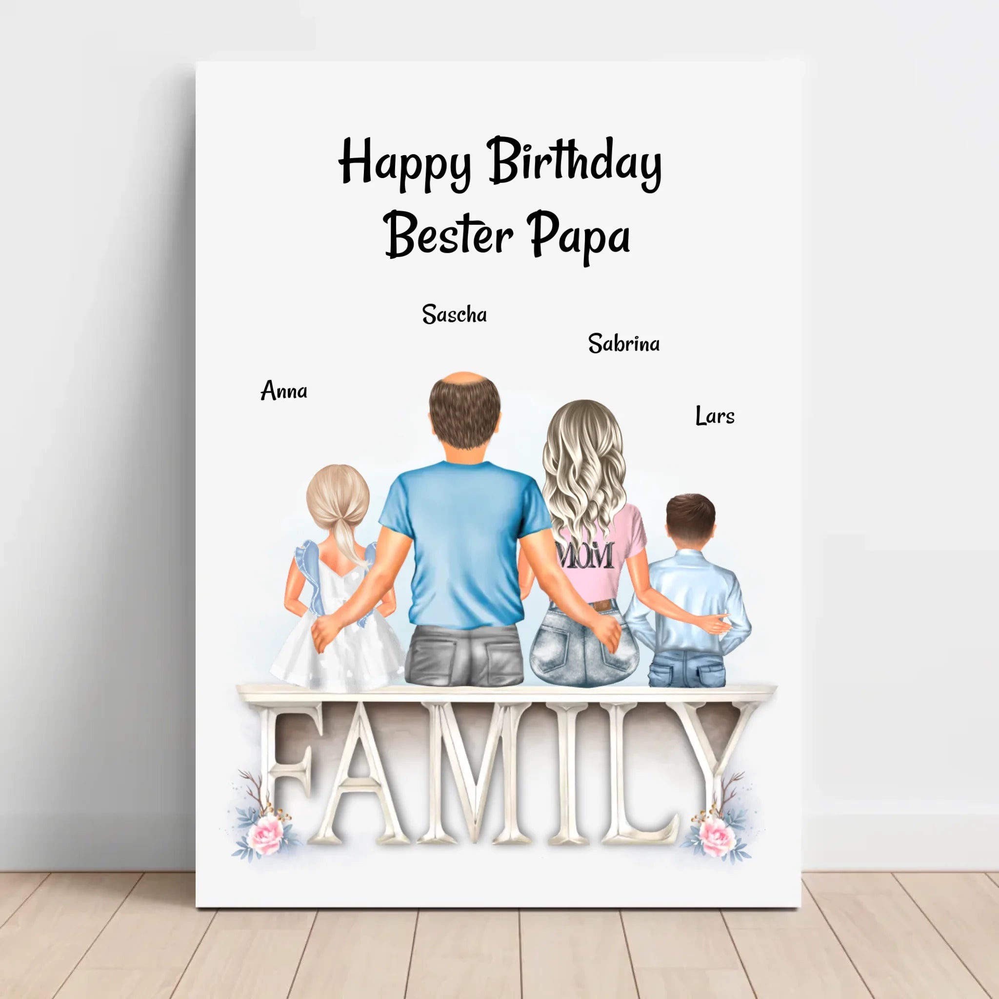 Vater Happy Birthday Geburtstag Geschenk Leinwandbild - Cantty