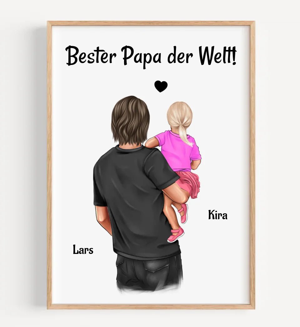 Vater kleine Tochter Bild personalisiert Geschenk für Papa - Cantty