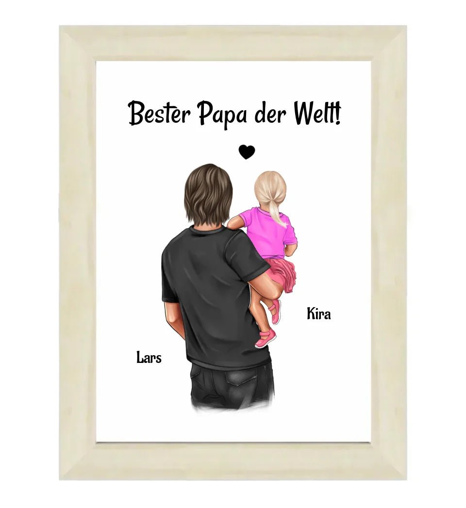 Vater kleine Tochter Bild personalisiert Geschenk für Papa - Cantty