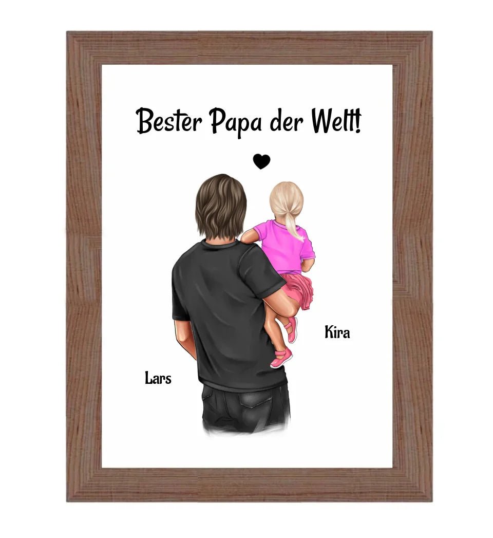 Vater kleine Tochter Bild personalisiert Geschenk für Papa - Cantty