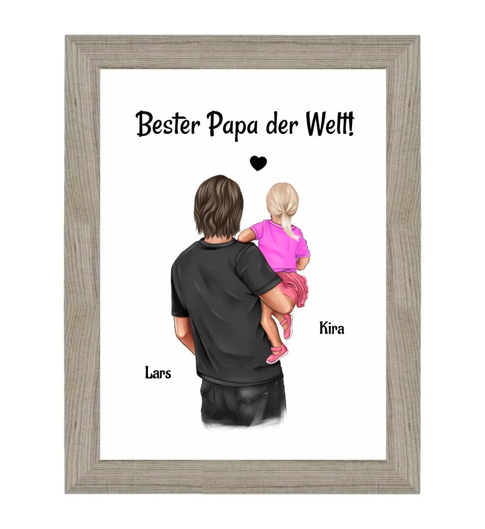 Vater kleine Tochter Bild personalisiert Geschenk für Papa - Cantty