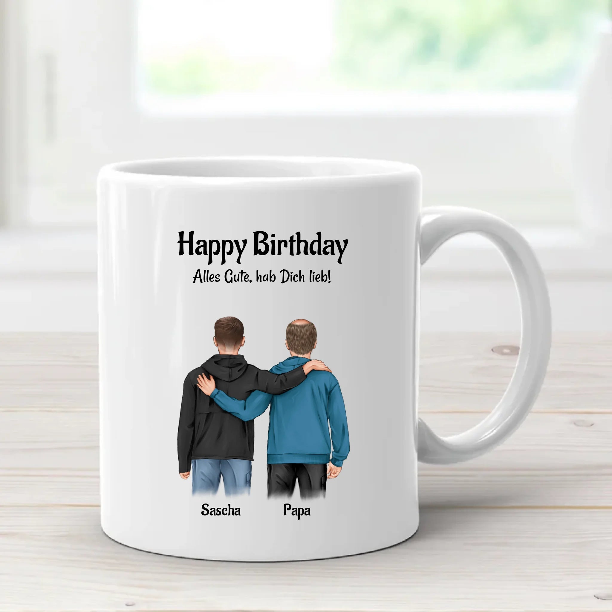 Vater Sohn Tasse personalisiert zum Geburtstag - Cantty