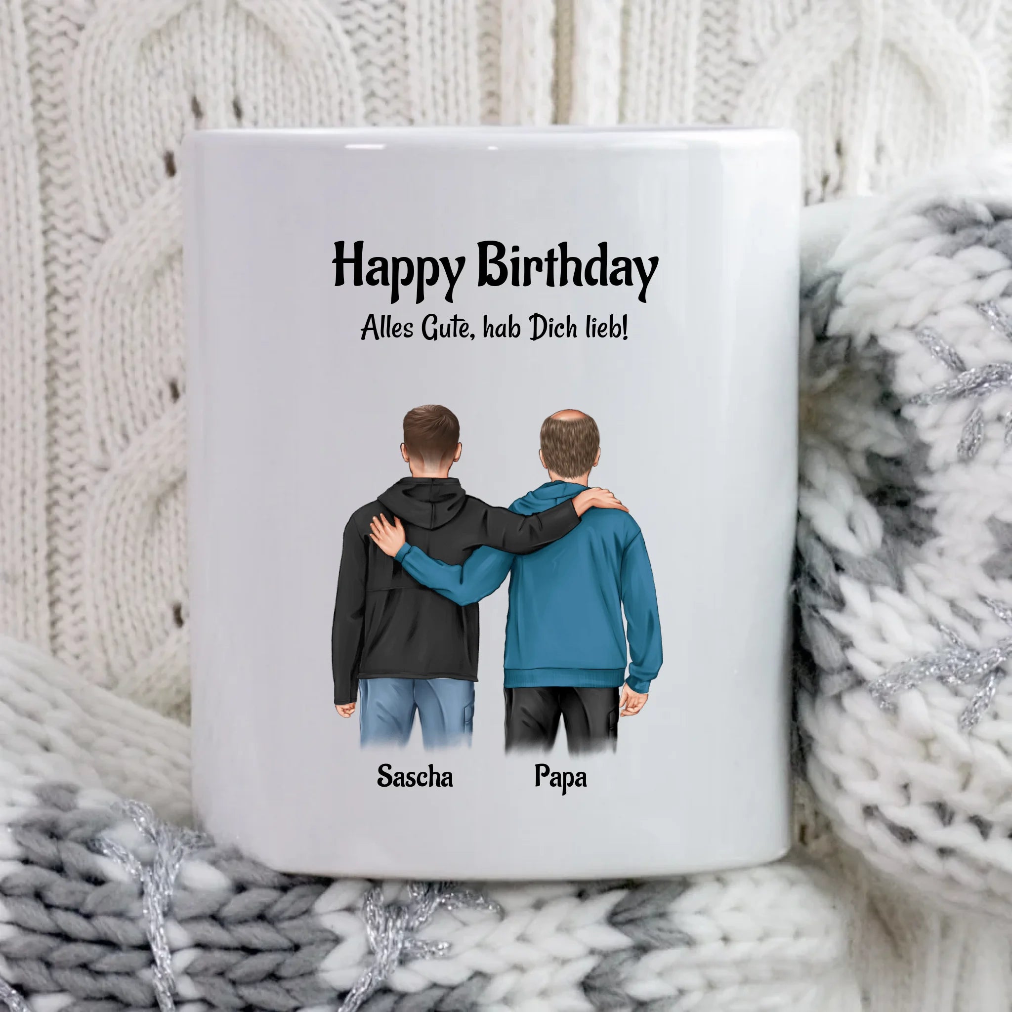 Vater Sohn Tasse personalisiert zum Geburtstag - Cantty