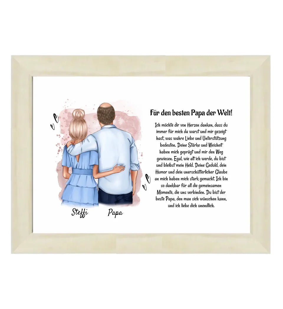 Vater Tochter Bild Poster Karte Geschenk personalisiert - Cantty