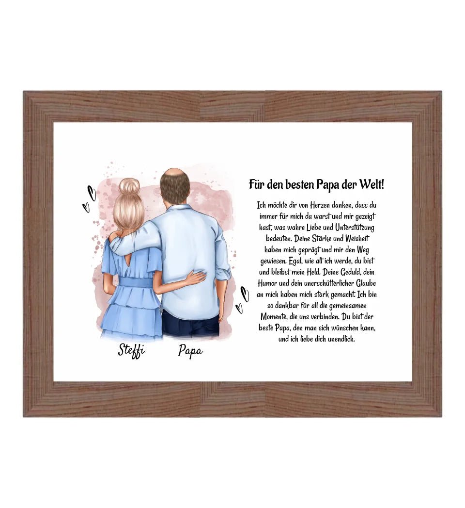 Vater Tochter Bild Poster Karte Geschenk personalisiert - Cantty