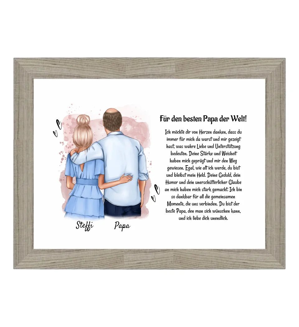 Vater Tochter Bild Poster Karte Geschenk personalisiert - Cantty