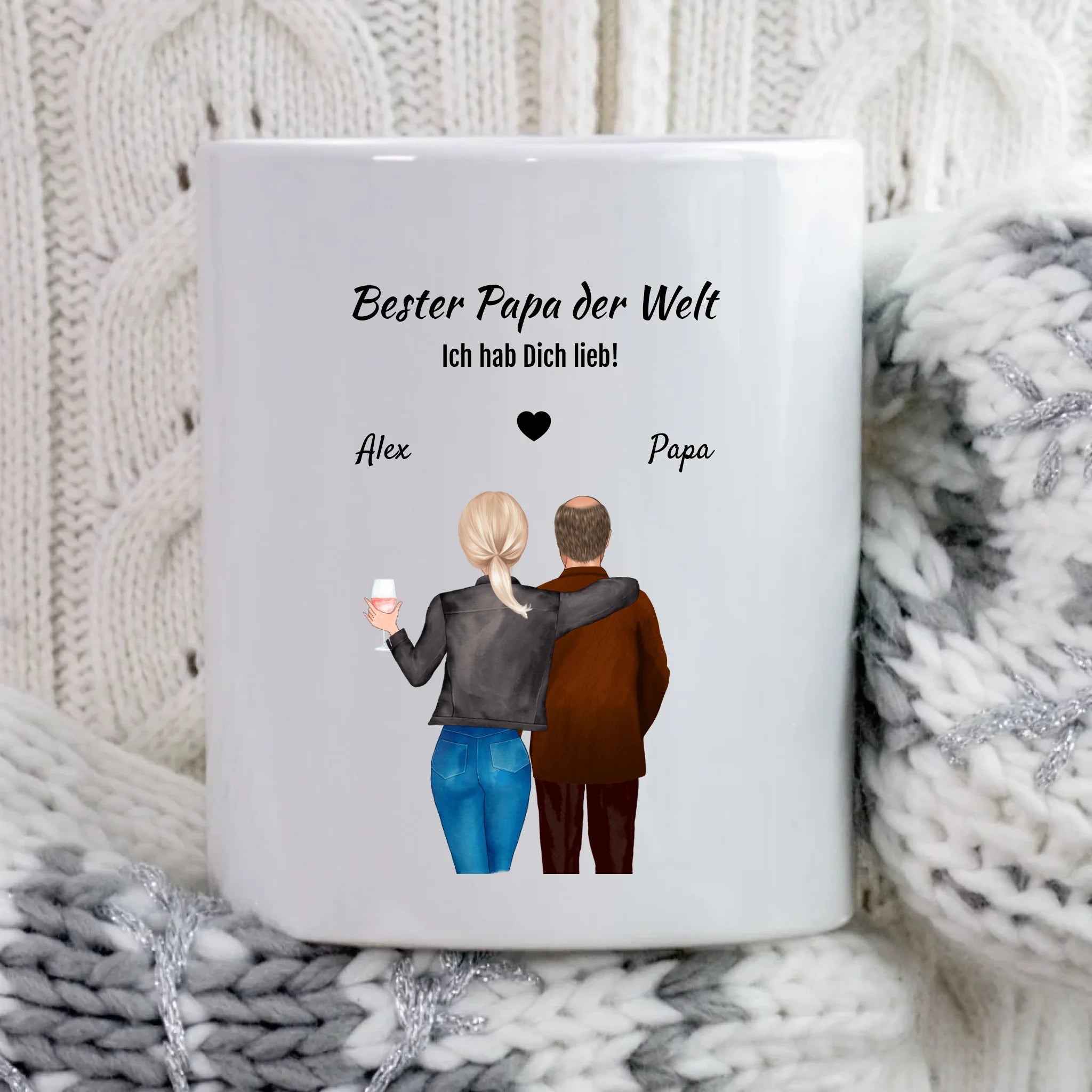 Vater Tochter Geschenk personalisierte Tasse - Cantty