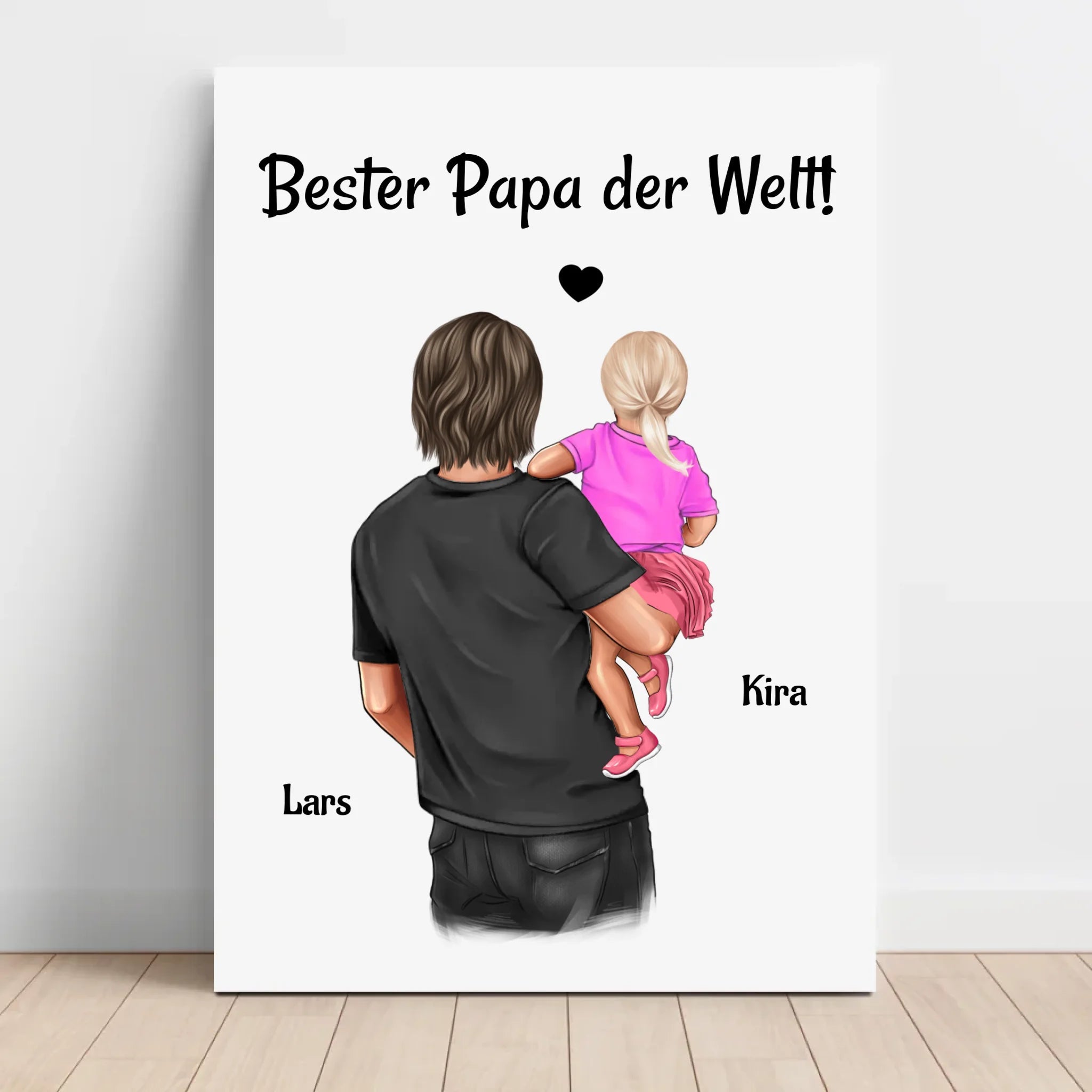 Vater Tochter Leinwand Bild personalisiert - Cantty