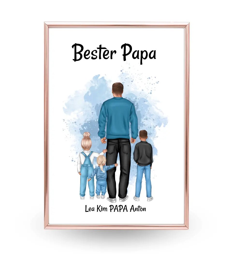 Vatertagsgeschenk Papa Kinder Bild & Poster personalisiert - Cantty