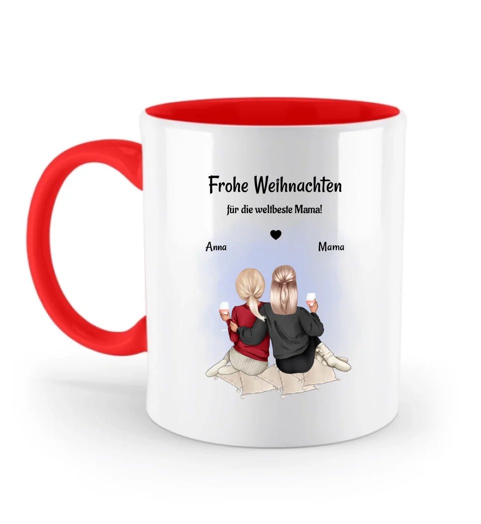 Weihnachtsgeschenk für Mutter Tasse personalisiert, Mutter Tochter Bild Kaffeetasse Keramik - Cantty