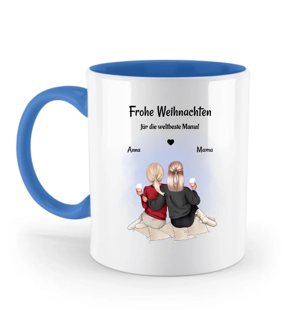 Weihnachtsgeschenk für Mutter Tasse personalisiert, Mutter Tochter Bild Kaffeetasse Keramik - Cantty