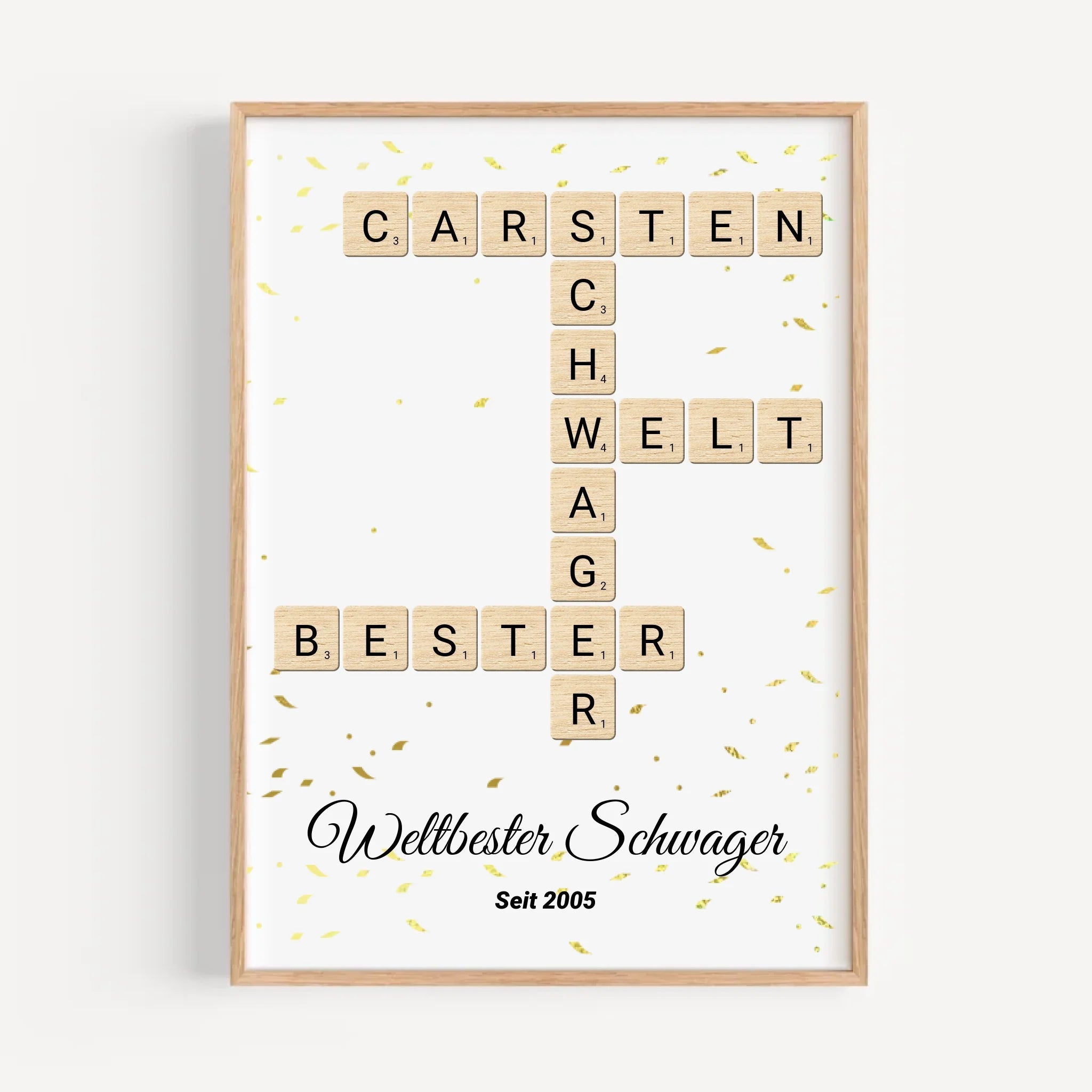 Weihnachtsgeschenk für Schwager Scrabble Wort Poster personalisierbar - Cantty