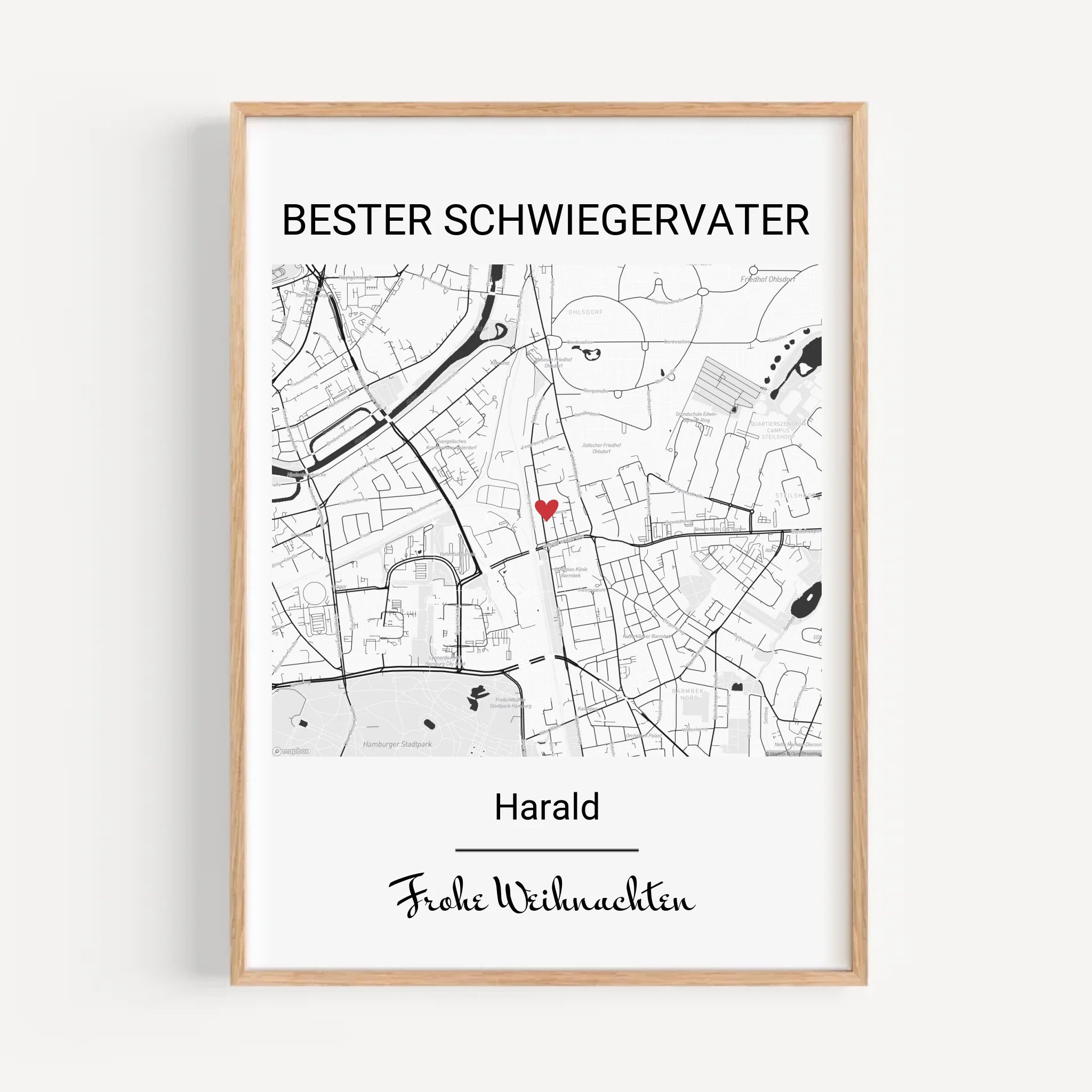 Weihnachtsgeschenk für Schwiegervater Poster Stadtkarte personalisiert - Cantty