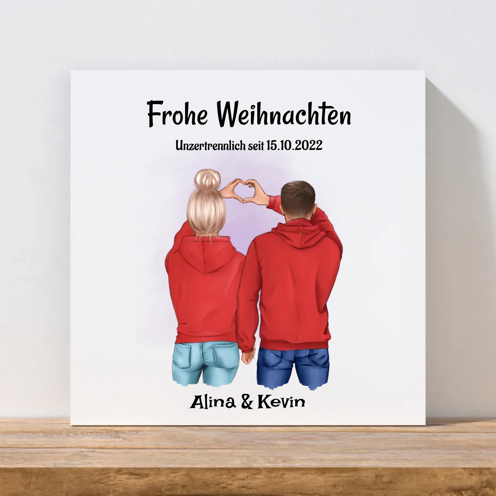 Weihnachtsgeschenk Leinwand Mann & Frau Bild - Cantty