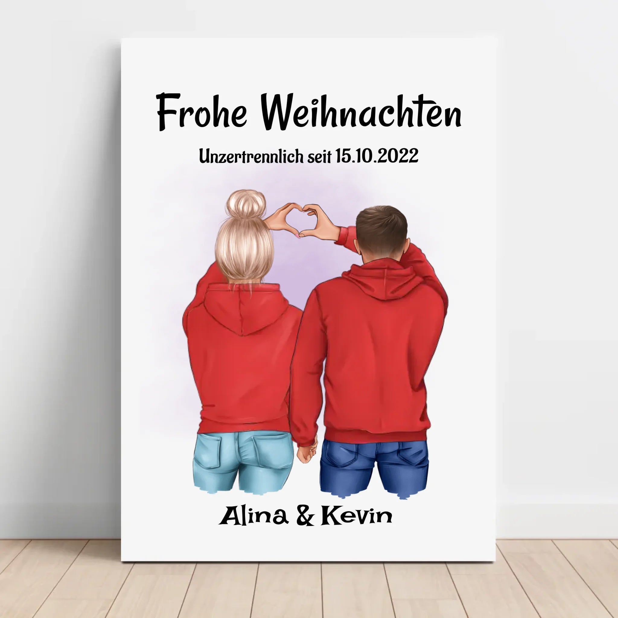 Weihnachtsgeschenk Leinwand Mann & Frau Bild - Cantty