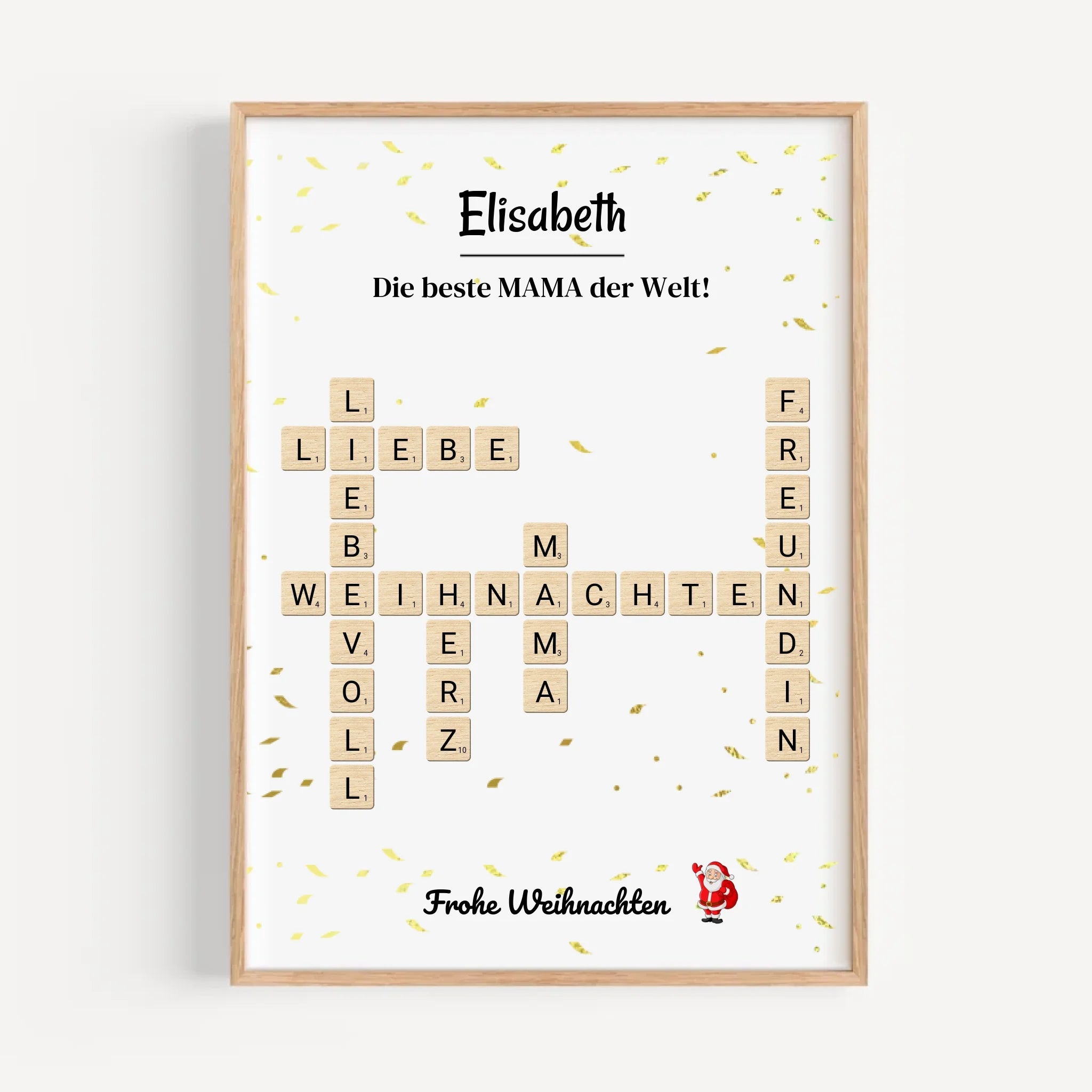 Weihnachtsgeschenk Mama Poster Scrabble Design - Cantty