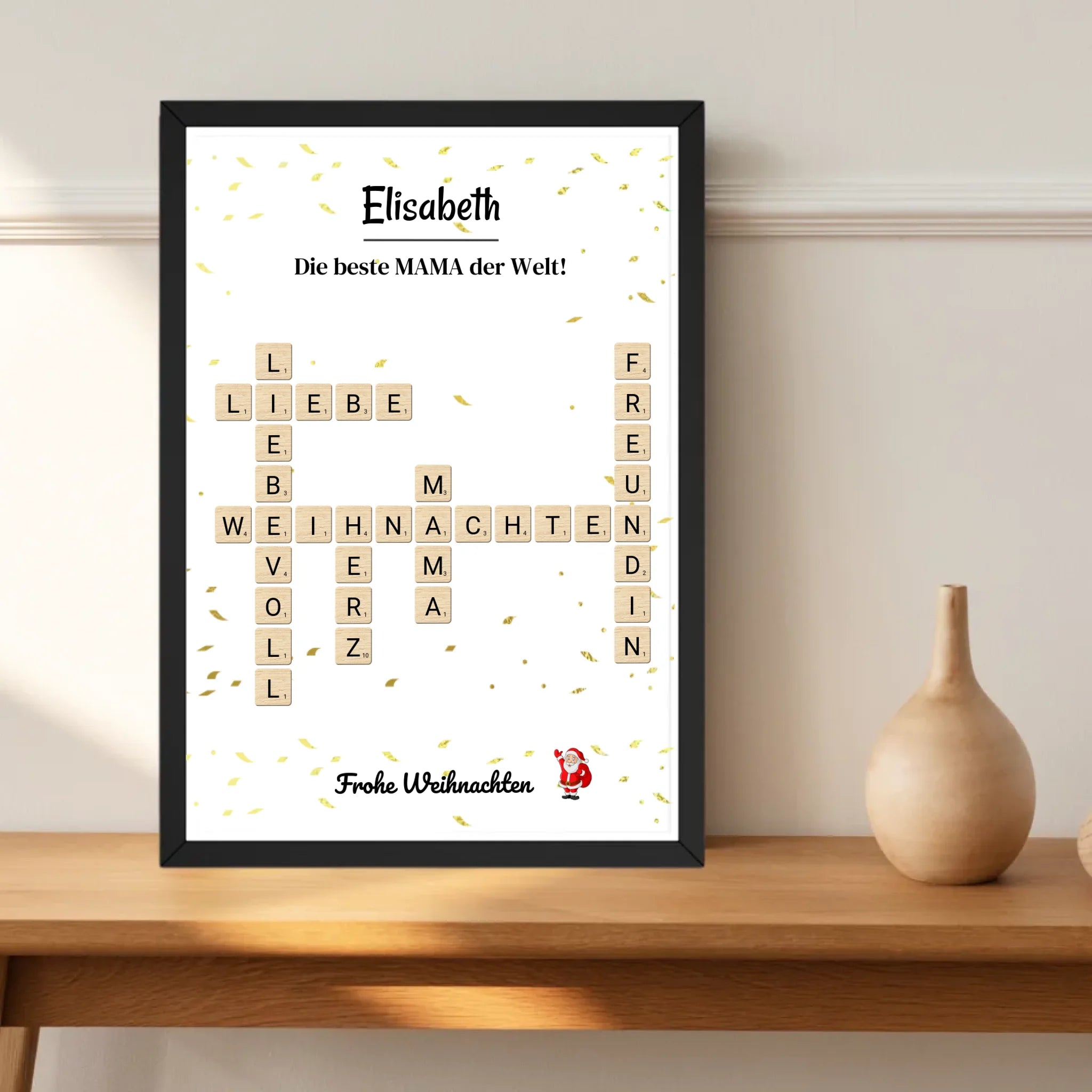 Weihnachtsgeschenk Mama Poster Scrabble Design - Cantty