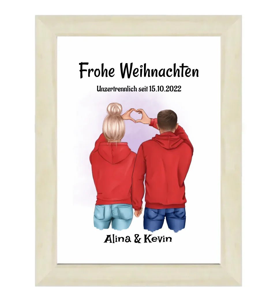 Weihnachtsgeschenk Paar Poster personalisiert - Cantty