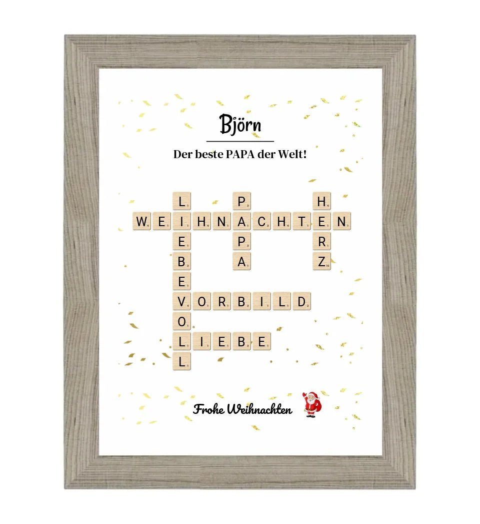 Weihnachtsgeschenk Papa Poster Scrabble Design - Cantty