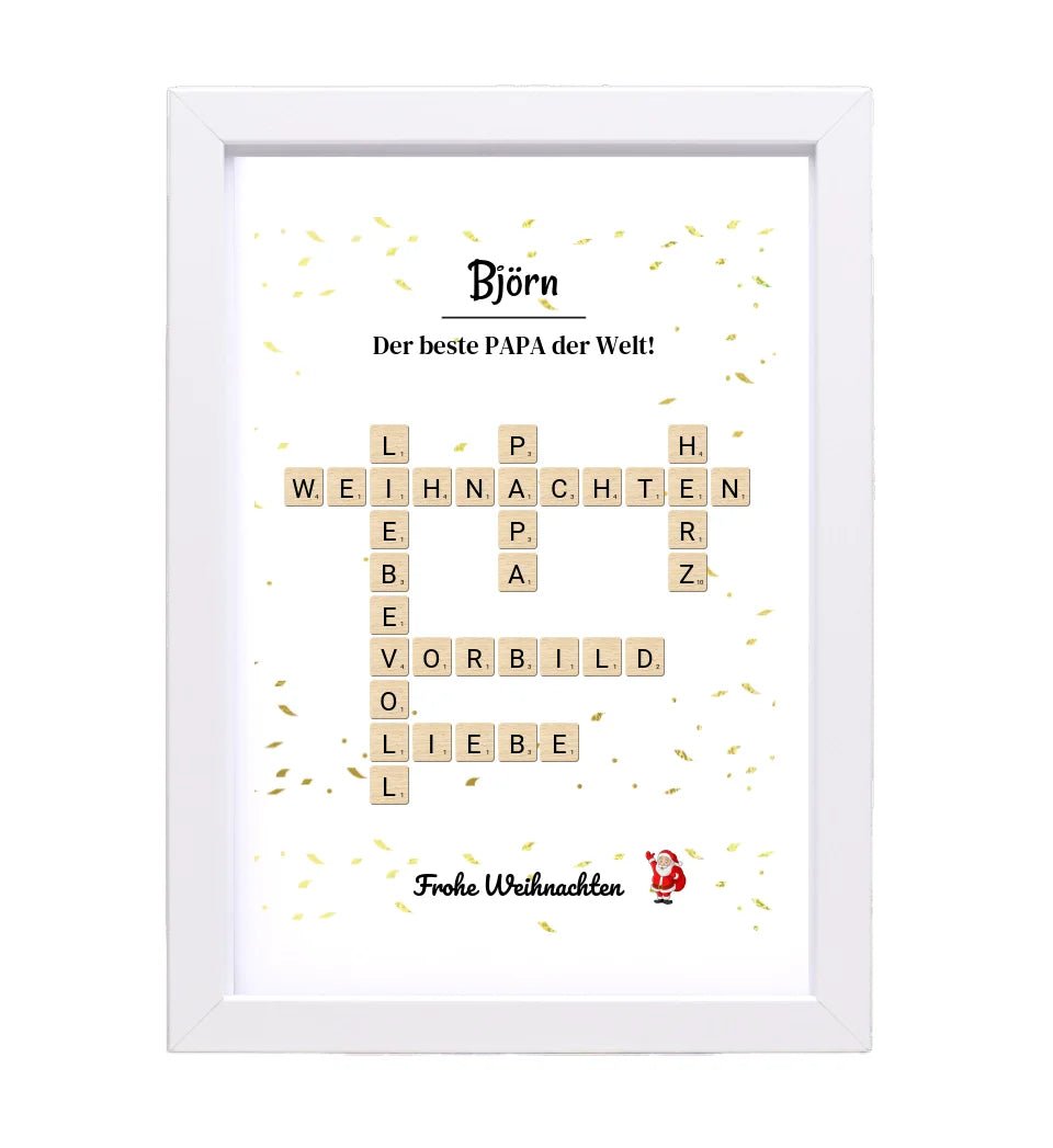 Weihnachtsgeschenk Papa Poster Scrabble Design - Cantty