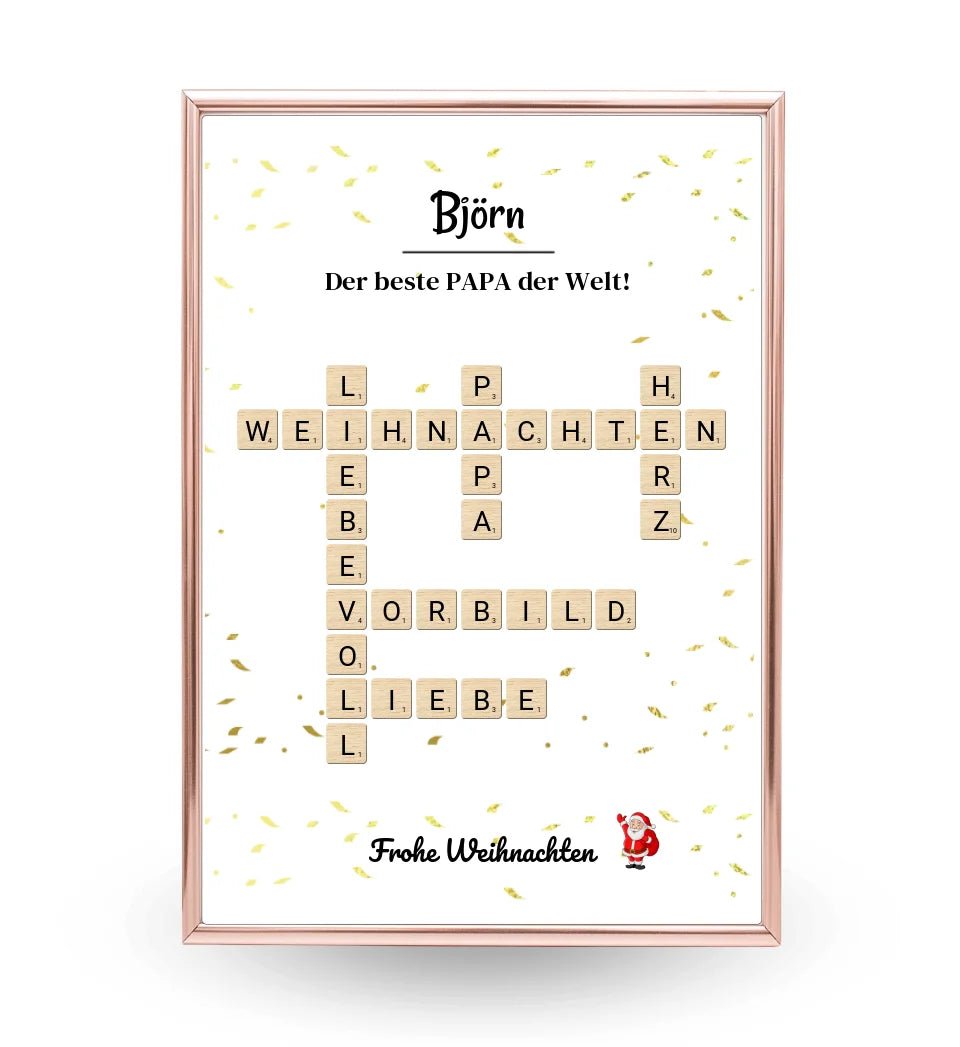 Weihnachtsgeschenk Papa Poster Scrabble Design - Cantty