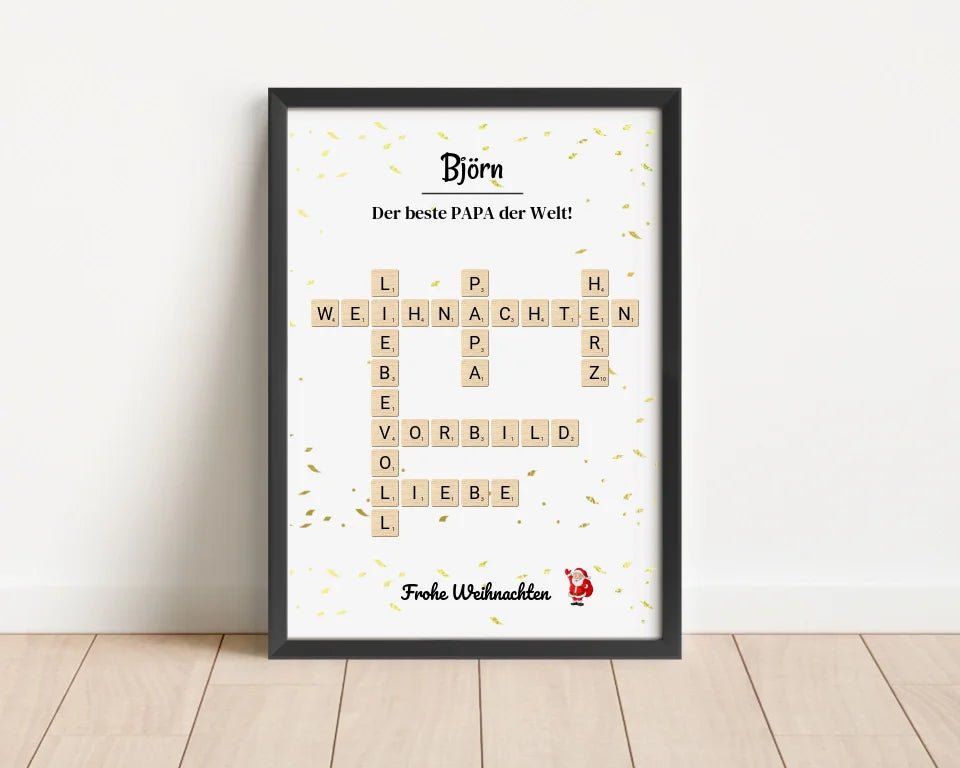 Weihnachtsgeschenk Papa Poster Scrabble Design - Cantty