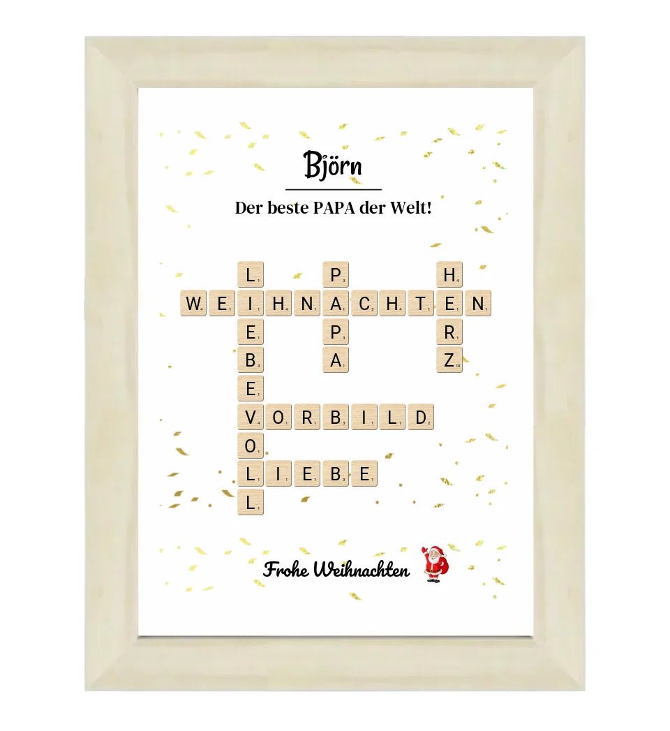 Weihnachtsgeschenk Papa Poster Scrabble Design - Cantty