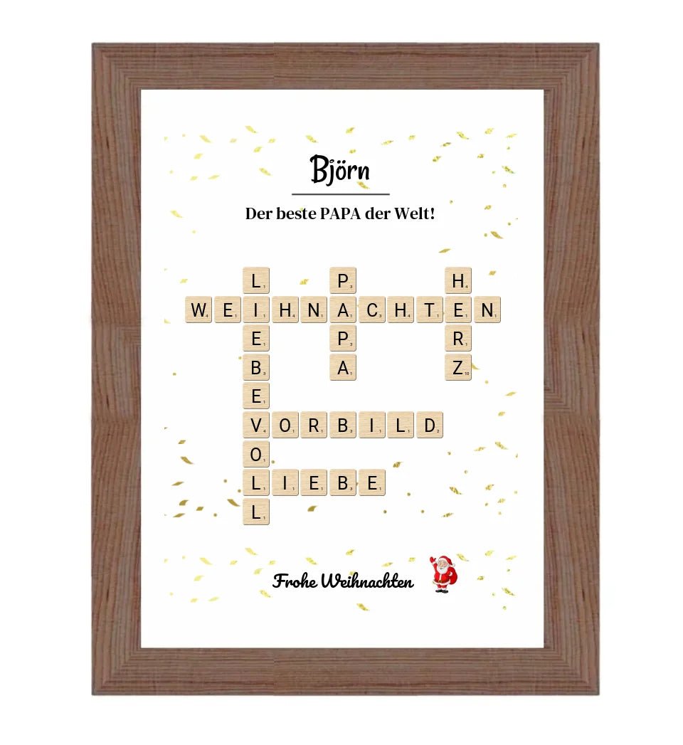 Weihnachtsgeschenk Papa Poster Scrabble Design - Cantty