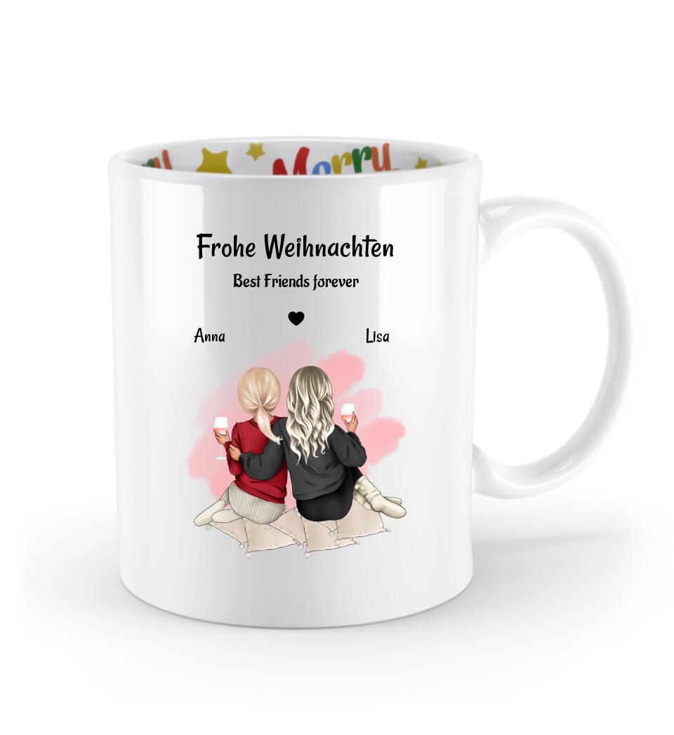 Beste Freundin Weihnachtstasse Geschenk mit Namen & Spruch - Cantty