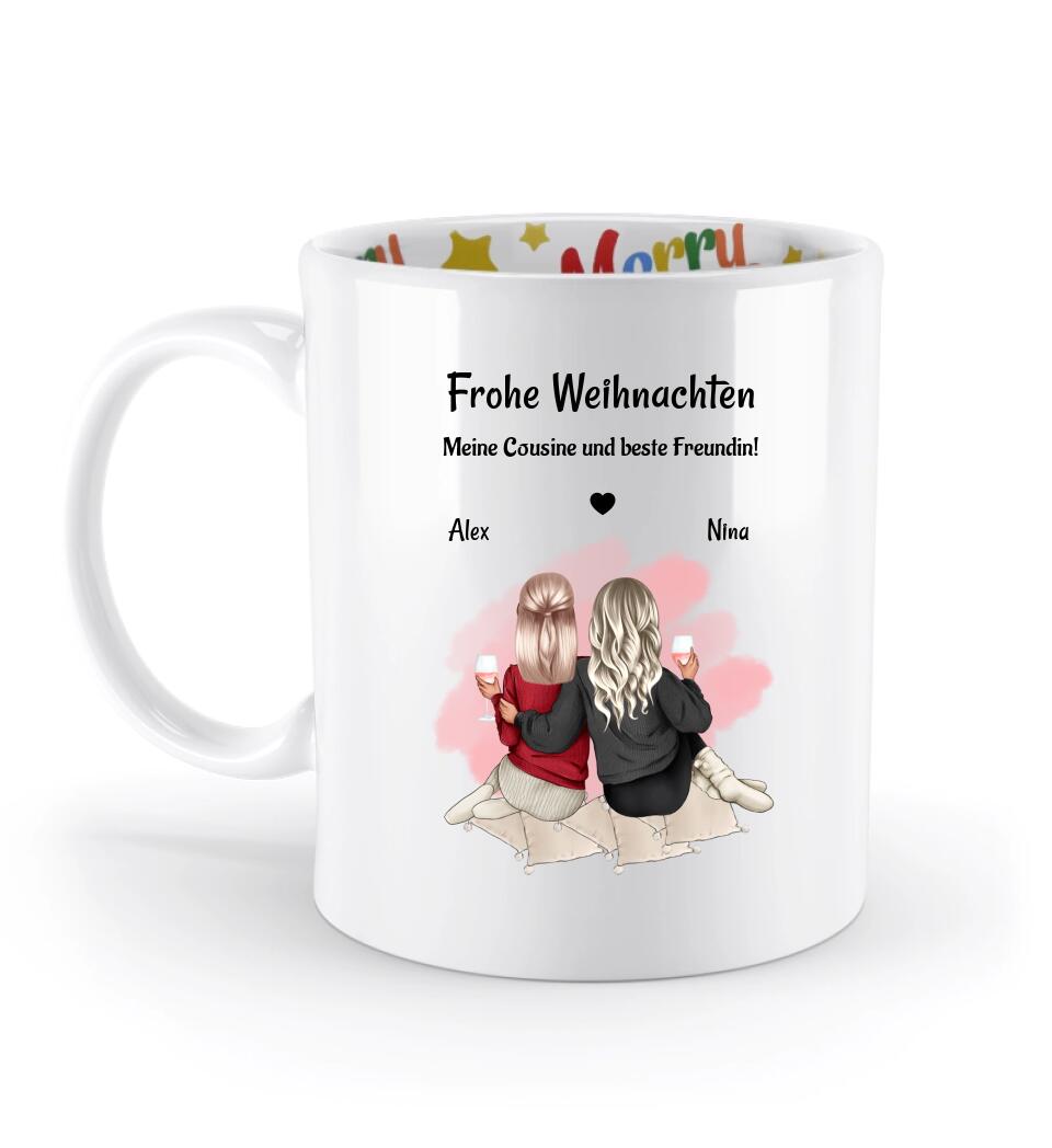 Cousine Weihnachtstasse Geschenk mit Namen - Cantty