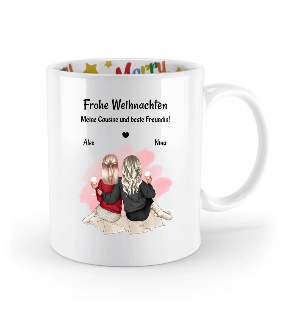 Cousine Weihnachtstasse Geschenk mit Namen - Cantty