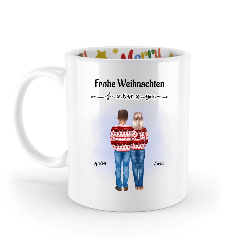 Geschenk Eltern Tasse zu Weihnachten personalisiert - Cantty