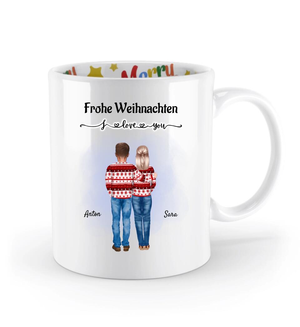 Geschenk Eltern Tasse zu Weihnachten personalisiert - Cantty