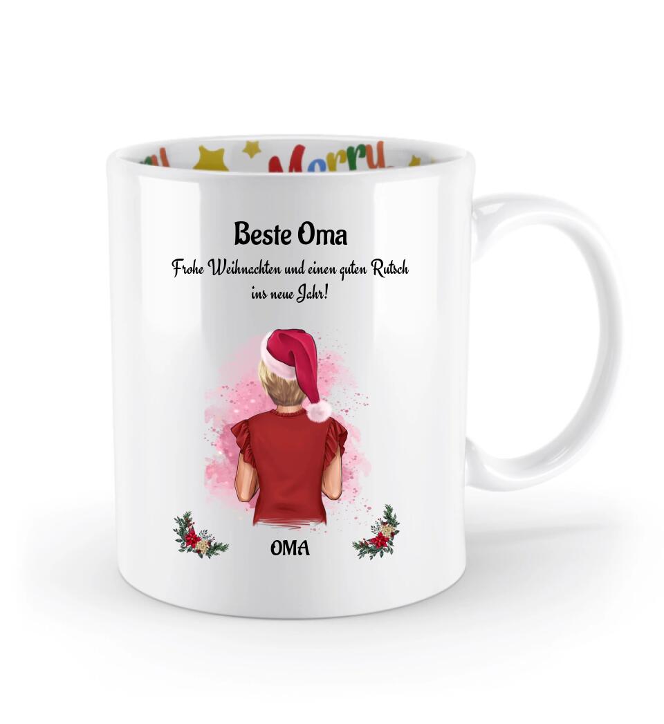 Oma Weihnachtstasse Geschenk personalisiert - Cantty